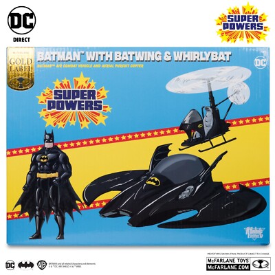 DC SUPER POWERS Batman with Batwing & Whirlybat 3pk (Gold Label) SDCC Exclusive