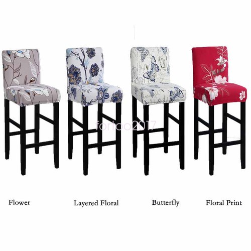 4Pcs Printing Bar Stool Covers Stretch Slipcover Protector for Dining Room Chair - Picture 5 of 18
