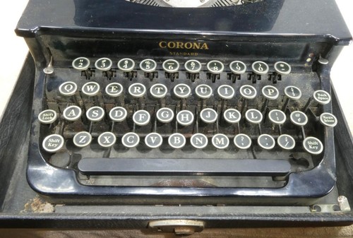 Vintage Corona Standard Black Portable Typewriter w/ Case # IC44039 ! - Bild 3 von 11
