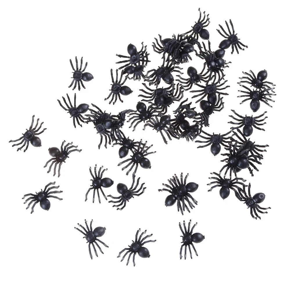 Tiny black on sale plastic spiders