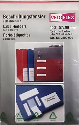 Veloflex Beschriftungsfenster selbstklebend 1 Stück x Inhalt 10 Stk. 57x90 mm