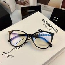 Black sheepskin chain optical myopia frame fashionable plain glasses