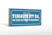 Holzschild Spruch 27X10 Cm Zuhause Ist Da Wo Sich Das Herz Schild Wooden Sign