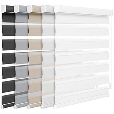 Changshade Corded Dual Layer Zebra Roller Shades Window Blinds Window Treatment