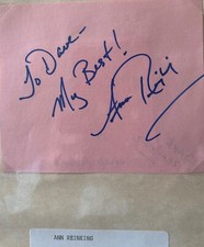 Ann Reinking * 5x7 Index Card Autograph * Annie * All that Jazz * Mary Fals Coll