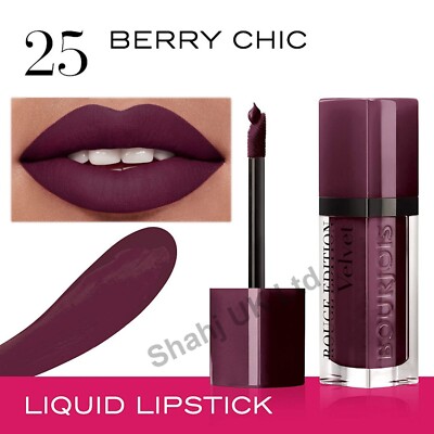 BOURJOIS Rouge Edition Velvet Long Lasting Liquid Lipstick Gloss 25 Berry  Chic