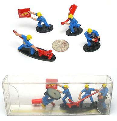 4pc 1998 TYCO Hot Wheels Kyle Petty #44 HO Slot Car Racing PIT CREW Scene 33569