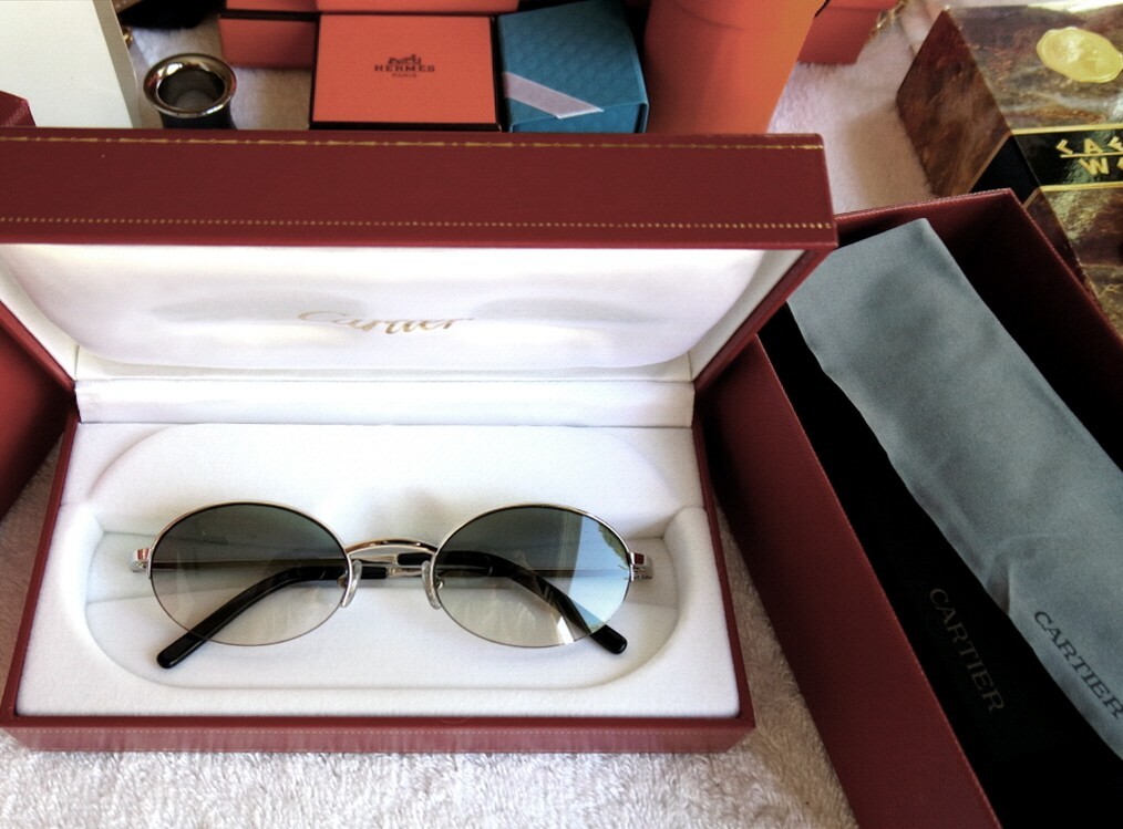 NEW Cartier Shigar Amethyst With Green Gradient Lenses Platinum