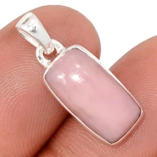 Natural Peruvian Pink Opal 925 Sterling Silver Pendant Jewelry CP67589