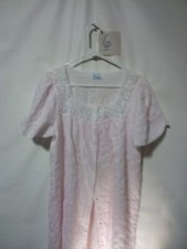 Damea Pink  Lace Thin House Coat/Sleep Wear P2P 22" Length 41" Full Snap