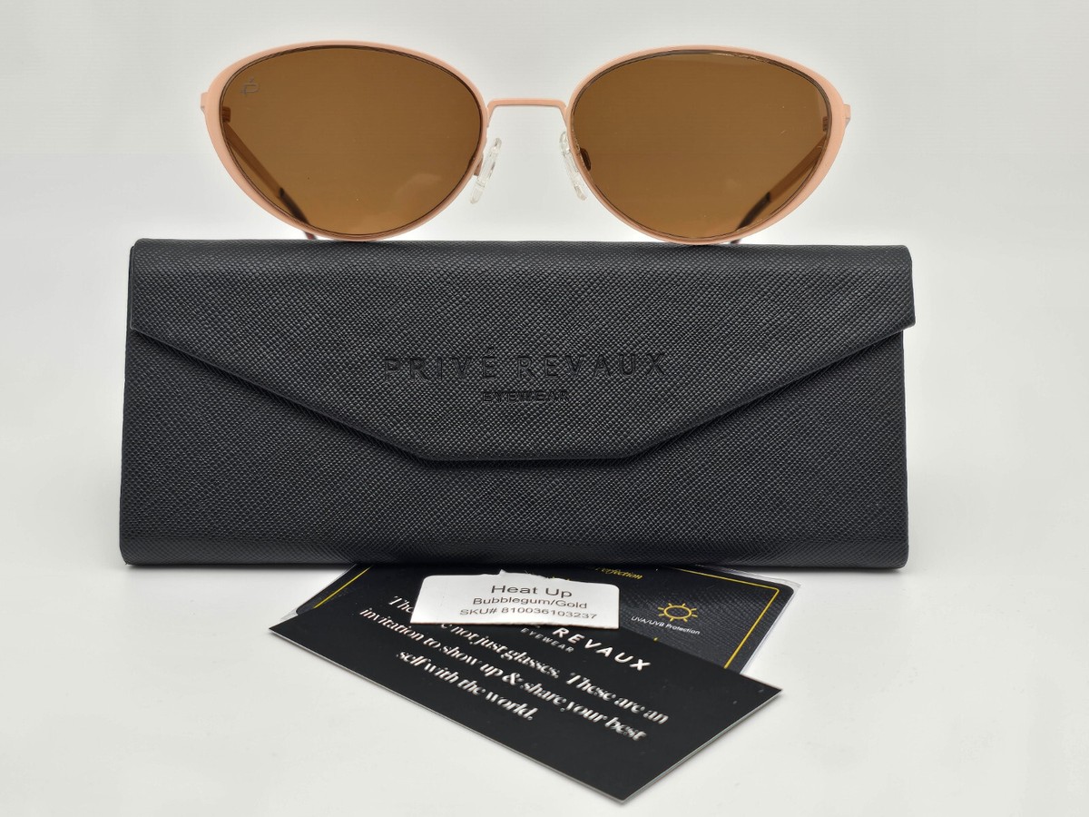 Prive Revaux Rose Gold wire rim Sunglasses with case Prive Revaux Offshore Polarized Sunglasses - QVC.com main image 2