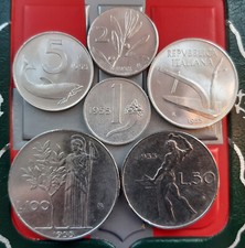 (£)    MONETE ITALIANE DEL 1955 (Serie completa) - REPUBBLICA ITALIANA IN LIRE -