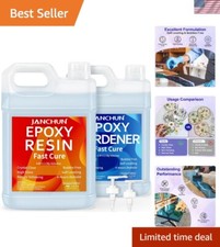 2 Gallon Crystal Clear Epoxy Resin Kit, High Gloss Casting and Coating for Ri...
