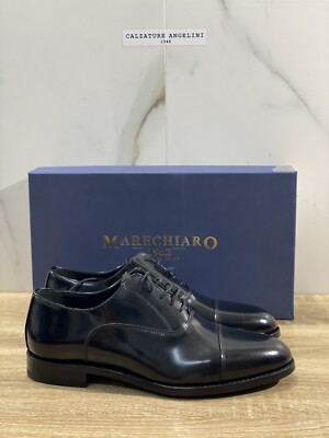 Marechiaro 1962 Oxford Herren Schwarzes Leder Polish Made IN Italy 40