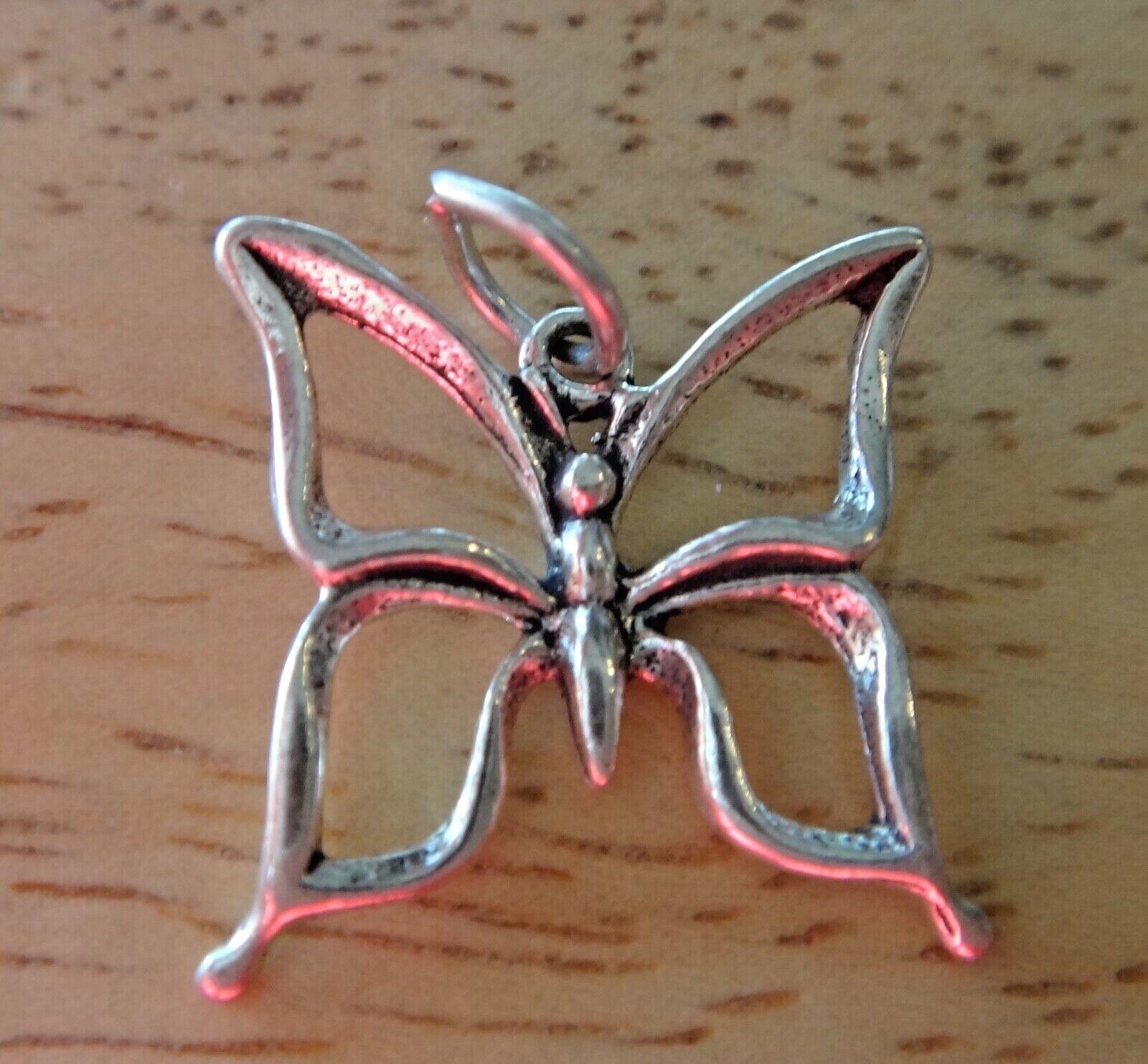 Sterling Silver 15x17mm Open Outline of a Butterfly Charm!