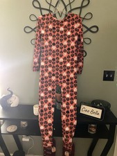 shosho Happy Halloween Women  s One-Piece Jack-o'-Lantern Pajamas M Headband