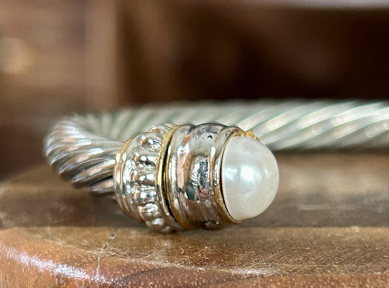 Open Cuff Bracelet With Interchangeable Jewel Tip… - image 5