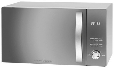 ProfiCook Mikrowelle 23L Grill Heißluft Edelstahl Silber 800W 1000W Timer