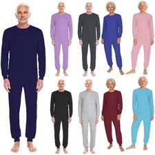 Unisex Elderly Anti-strip Adaptive Jumpsuit Back Zipper Long Pants Rompers