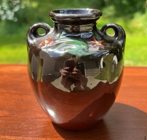 Antique Floretta Weller Pottery #37 Vase with Double Handles CLEAN