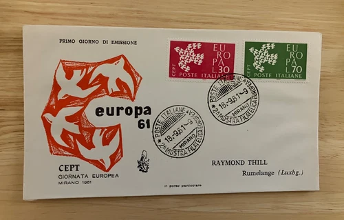 Italy 1961 FDC -- Europa CEPT  -- 100% charity