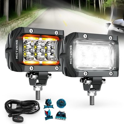1Pair 4 Inch 36W LED Pods Light Flood Beam Driving Fog Lamps for Offroad ATV UTV