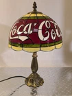 Coca Cola Tiffany Style Plastic Stained Glass Style Shade Lamp 15” VINTAGE