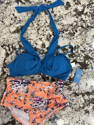 Cupshe Women's Two-Piece Floral High Waist Bikini Size Medium NWT