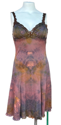 Momo Soho Vtg Upcycled Slip Dress 32 Chest Hand Dyed Lace Ethereal Bohemian OOAK