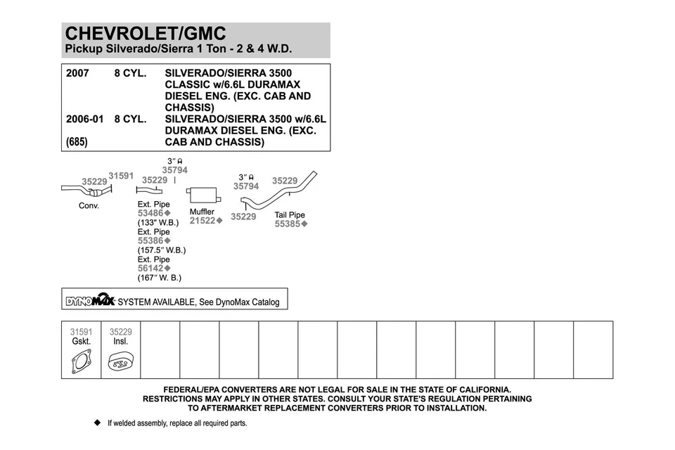 For Chevy Silverado 2500 HD Classic 07 Exhaust Muffler Quiet-Flow Steel Oval Foto 4 de 4