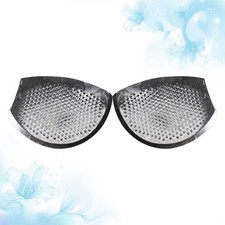 2 Pairs Silicone Cup Shaped Bra Pads Inserts for Women Reusable Black Covers