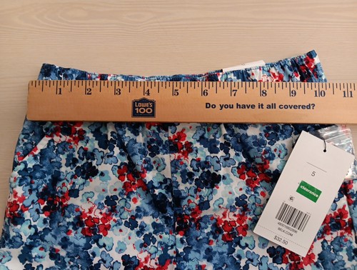 Crown & Ivy Kids Girls Size 5 Blue Floral Scalloped Hem Shorts Adjustable Waist - Picture 6 of 6