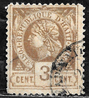 HICK GIRL USED HAITI STAMP SC#9 1881 LIBERTY HEAD ISSUE H202