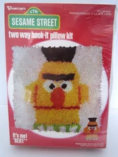 Vintage 1981 Vogart Crafts Sesame Street BERT Latch Hook Pillow Kit