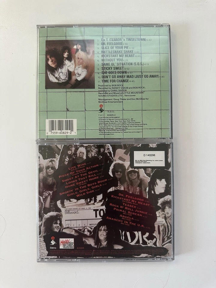 Motley Crue 2 Cd Lot Dr. Feelgood CD 1989 ELEKTRA-VG, Decade Of Decadence 81-91 Foto 2 de 4