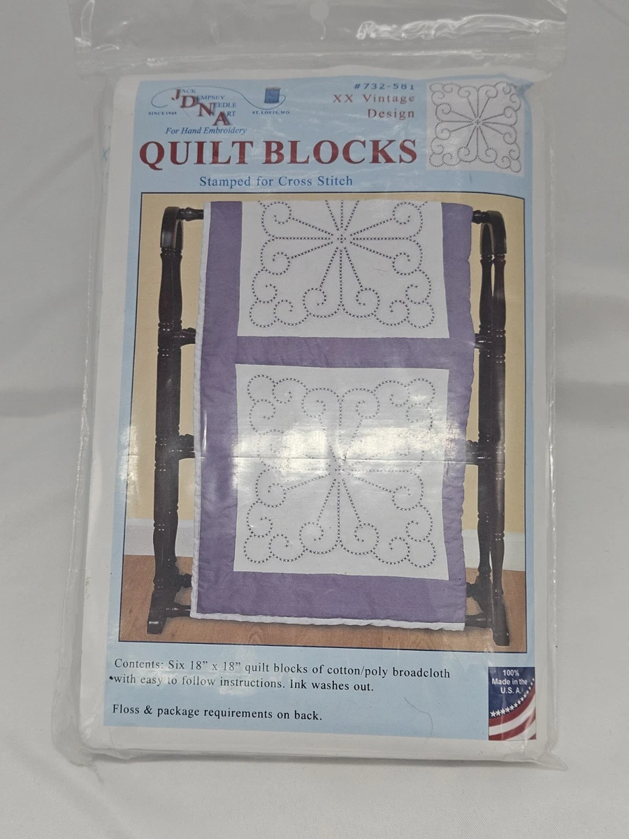 Jack Dempsey Blocchi Per Trapunta Stampati – XX Design – 6 Pezzi 45x45 Cm – Cotone E Poliestere