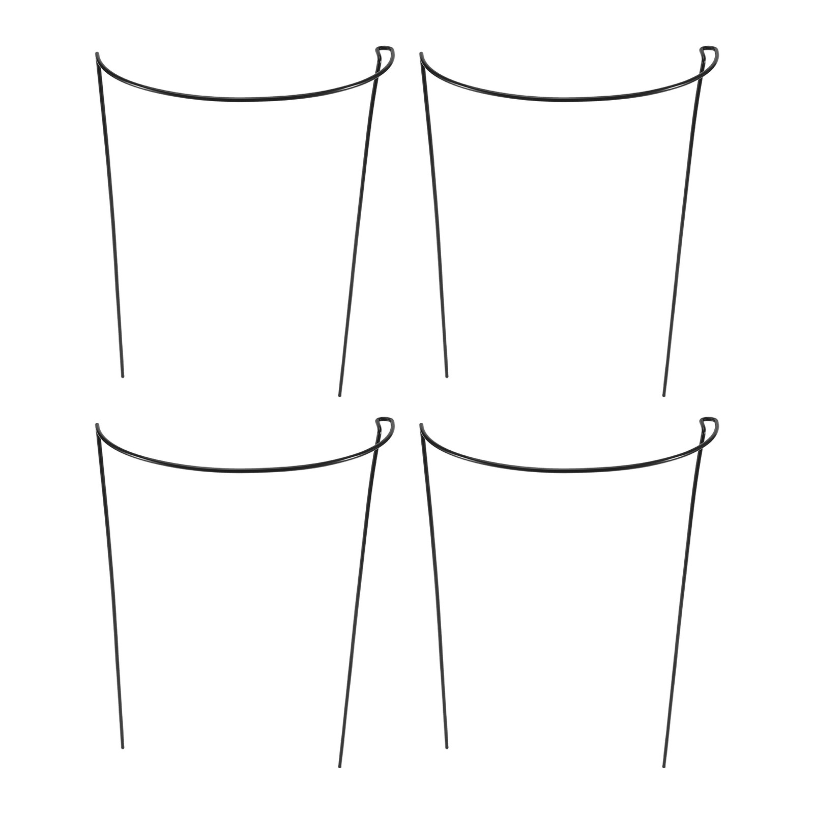 4 Pcs Plant Support Stakes  Cage Metal Garden Plant Stake Green Half Round7404