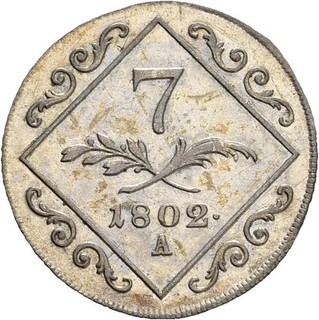 Künker: RDR Franz II. 7 Kreuzer 1802 A Silber