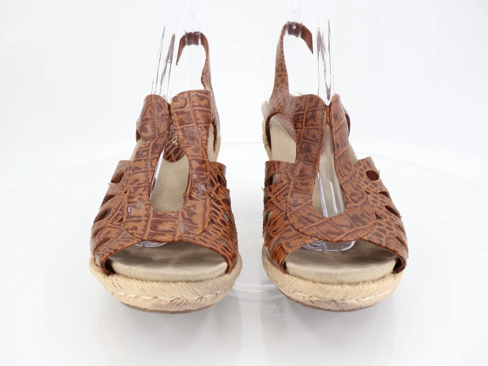 Sandalia Earthies para mujer Bali talla 8 cuña con cordones marrón cuero de cocodrilo cómoda Foto 2 de 4