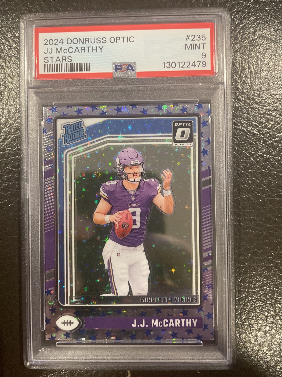 2024 Panini Donruss Optic JJ McCarthy Stars #235 PSA 9 Rookie RC Vikings SP