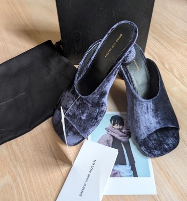 靴 DRIES VAN NOTEN 37 co Dries van Noten Navy Velvet Slide Shoes Size 7 US, Size 37 NIB | eBay