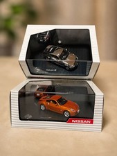 Nissan Fairlady Z Z33 1/43 Scale Mini Car Set of 2 Kyosho Chrome & Orange