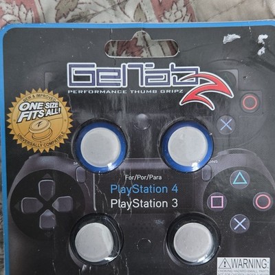 GelTabz Performance Silicone Thumbstick Grip Caps Blue/White One Size PS4 PS3