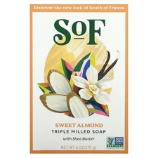 Triple Milled Bar Soap with Shea Butter, Sweet Almond, 6 oz (170 g)