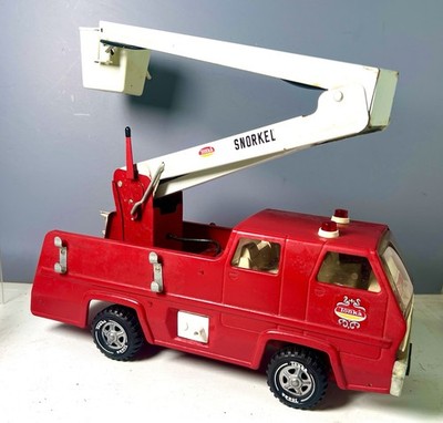 Vintage 70s Tonka Snorkel Pressed Steel Fire Truck Hoses Bucket 1 Ladder Hydrant