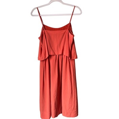 Madewell 100% Silk Overlay Cami Dress Rust Orange Spaghetti Strap Luxury  Size 4 | eBay
