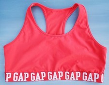 Gap Fit Sports Bra Wireless XL Coral Red No Pads Racerback Logo Lined