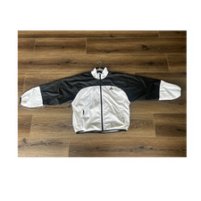 90s Vintage Medium Adidas Windbreaker Jacket Black and White