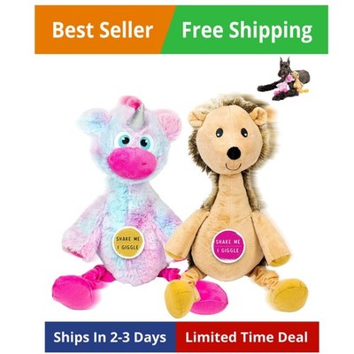 Jiggle Giggle Dog Toys Funny Cute Giggling Sound Wiggly Shaking Tug Fetch Sof...