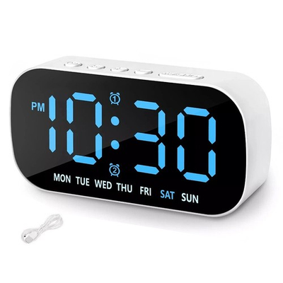 #ad #ad Electric Digital Alarm Clock LED Large Display Battery Backup Snooze Dual Alarm $8.80